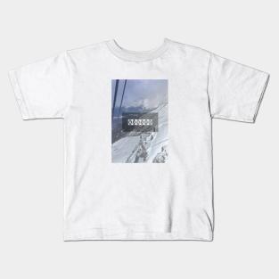 snowy mountains - logo Kids T-Shirt